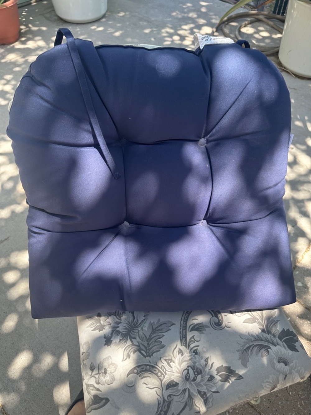 Tommy Bahama Navy Seat Cushion with Tie Loop